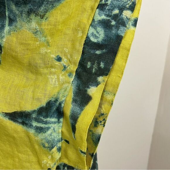 Bella Umbra Tie Dye Linen Top Yellow Blue L - Picture 5 of 7